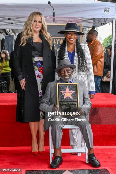 Jennifer Coolidge, Garrett Morris and Tichina Arnold during the ceremony honoring Garrett Morris with a Star on the Hollywood Walk of Fame on...