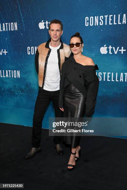 James D'Arcy and Noomi Rapace at the "Constellation" photo call held at Four Seasons Los Angeles at Beverly Hills on February 1, 2024 in Los Angeles,...