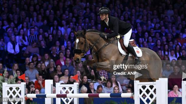 Steve Guerdat with Double Jeu dÕHonvault during the Longines FEI Jumping World Cup at the Jumping Amsterdam 2024 tournament at the RAI on January 28,...