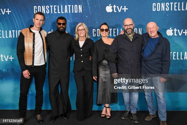 James D'Arcy, Will Catlett, Michelle MacLaren, Noomi Rapace, Peter Harness and Jonathan Banks at the "Constellation" photo call held at Four Seasons...