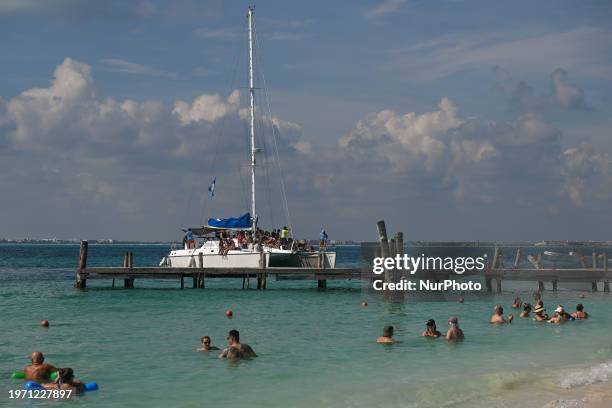 Line of taxis, on December 5 in Isla Mujeres, Quintana Roo, Mexico.