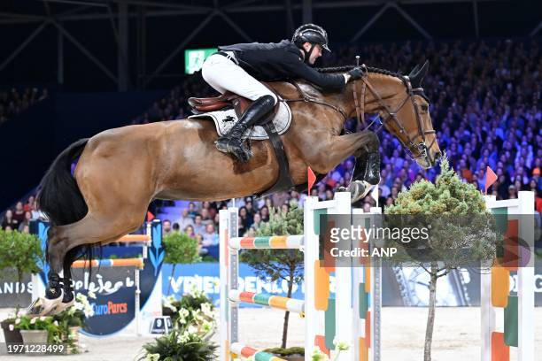 Gilles Thomas with Luna van het Dennehof during the Longines FEI Jumping World Cup at the Jumping Amsterdam 2024 tournament at the RAI on January 28,...