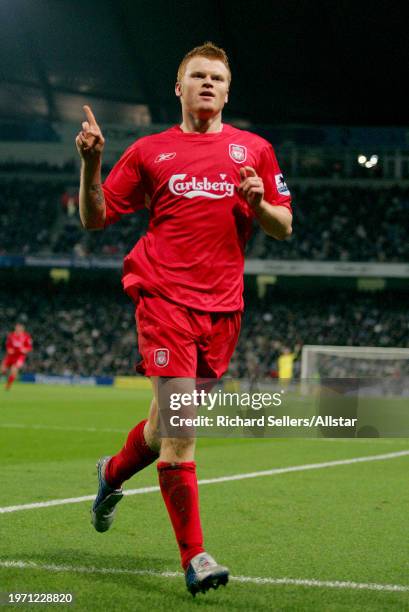 November 26: John Arne Riise of Liverpool celebrates during the Premier League match between Manchester City and Liverpool at City Of Manchester...