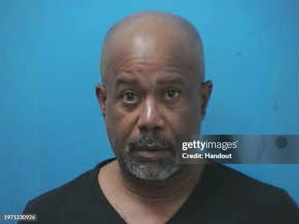 In this handout photo provided by the Williamson County Sheriff's Office, musician Darius Rucker is seen in a police booking photo after being...