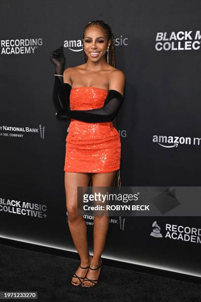 Singer Candiace Dillard attends the Recording Academy Honors presented by the Black Music Collective in Los Angeles on February 1, 2024.