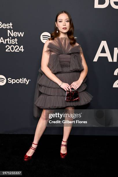 Laufey at the Spotify Best New Artist Party held at Paramount Studios on February 1, 2024 in Los Angeles, California.