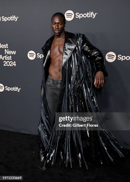 Moses Sumney at the Spotify Best New Artist Party held at Paramount Studios on February 1, 2024 in Los Angeles, California.