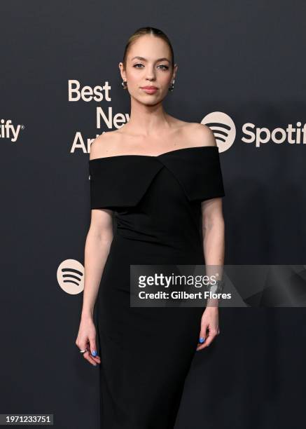 Claudia Sulewski at the Spotify Best New Artist Party held at Paramount Studios on February 1, 2024 in Los Angeles, California.