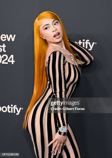 Ice Spice at the Spotify Best New Artist Party held at Paramount Studios on February 1, 2024 in Los Angeles, California.