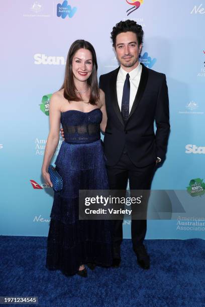 Michelle Mulitz and Ben Feldman at the 21st Annual G'Day USA Arts Gala held at Skirball Cultural Center on February 1, 2024 in Los Angeles,...