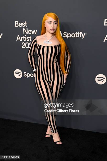 Ice Spice at the Spotify Best New Artist Party held at Paramount Studios on February 1, 2024 in Los Angeles, California.