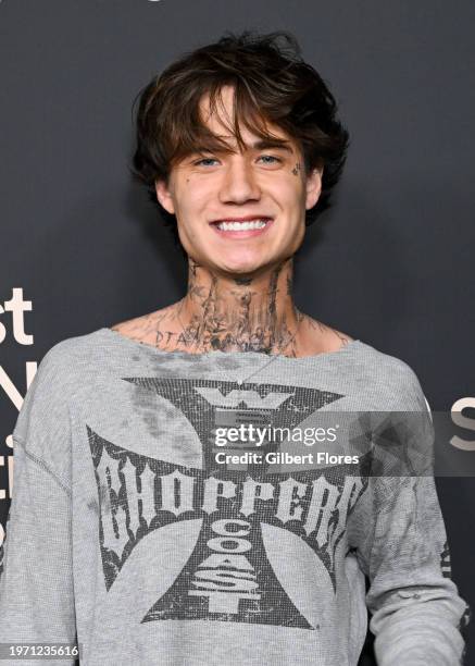 Jaden Hossler at the Spotify Best New Artist Party held at Paramount Studios on February 1, 2024 in Los Angeles, California.