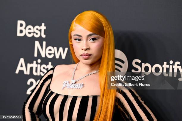 Ice Spice at the Spotify Best New Artist Party held at Paramount Studios on February 1, 2024 in Los Angeles, California.