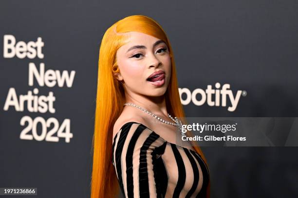 Ice Spice at the Spotify Best New Artist Party held at Paramount Studios on February 1, 2024 in Los Angeles, California.