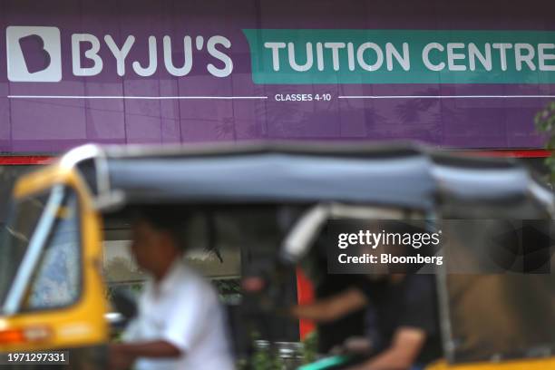Signage at a Byju's Tuition Center, operated by Think & Learn Pvt., in Mumbai, India, on Friday, Feb. 2, 2024. A unit of Byju's, once one of India's...