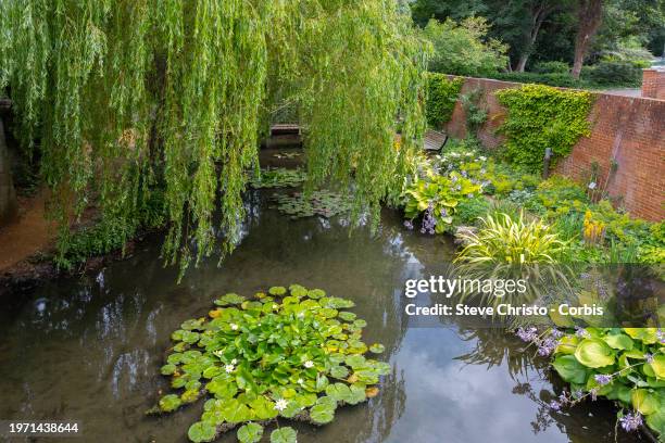 Water garden on the High Street at Eton, on July 21 in London, United Kingdom.