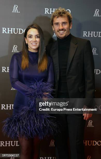 Antoine Griezmann and Erika Choperena attend the opening of the exclusive restaurant Rhudo, on January 29 in Madrid, Spain. Rhudo fuses gastronomy,...