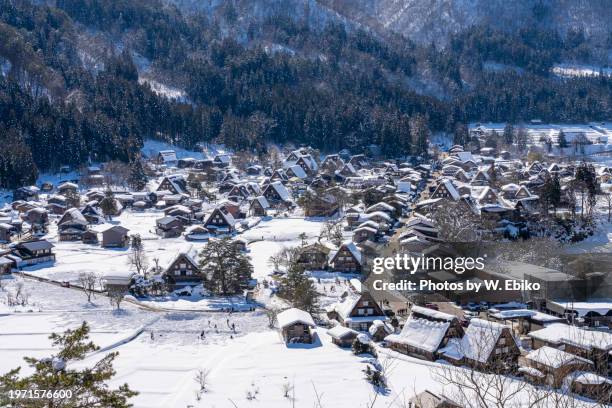 gassho-zukuri in shirakawa-go - 岐阜 fotografías e imágenes de stock