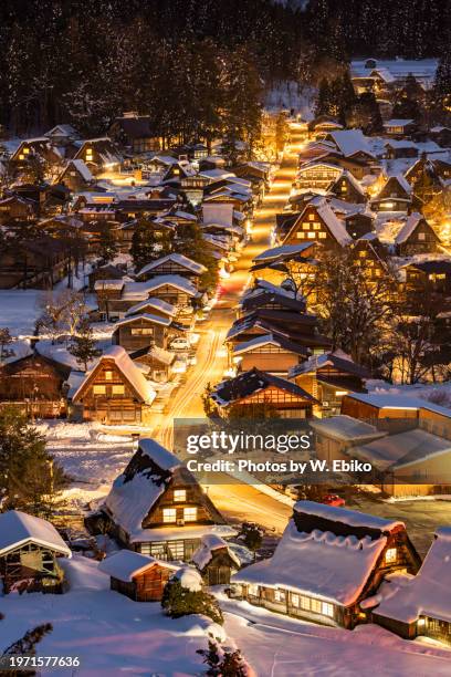 gassho-zukuri in shirakawa-go - 岐阜 fotografías e imágenes de stock