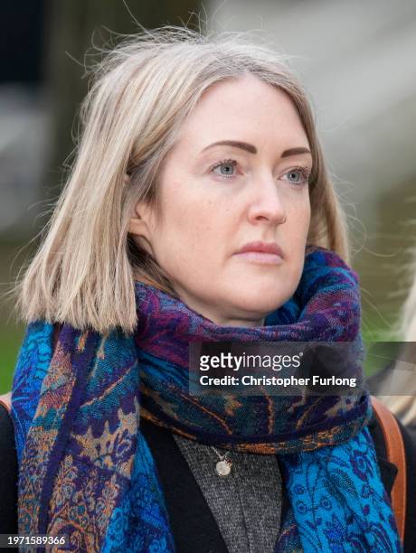 Esther Ghey, mother of murdered teenager Brianna Ghey, arrives at Manchester Crown Court on February 2, 2024 in Manchester, England. Brianna Ghey, a...