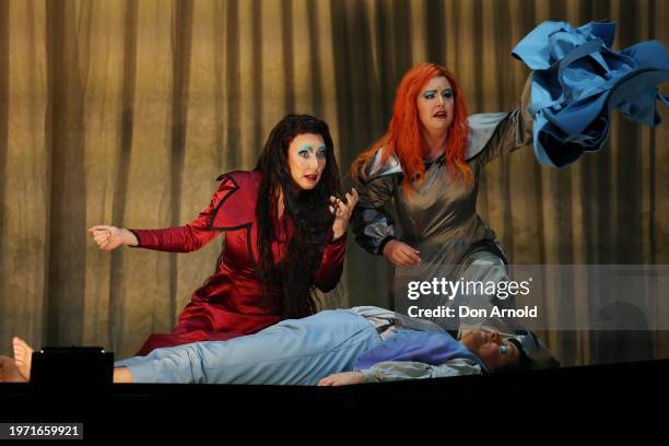 Michael Smallwood plays the role of Tamino during the final dress rehearsal of "The Magic Flute" at Sydney Opera House on January 30, 2024 in Sydney,...