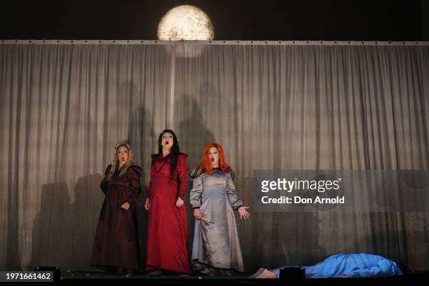 Michael Smallwood plays the role of Tamino during the final dress rehearsal of "The Magic Flute" at Sydney Opera House on January 30, 2024 in Sydney,...