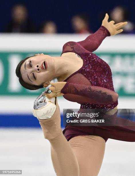 Hong Kong's Joanna So performs during the women's free skating in the ISU Four Continents Figure Skating Championships in Shanghai on February 2,...