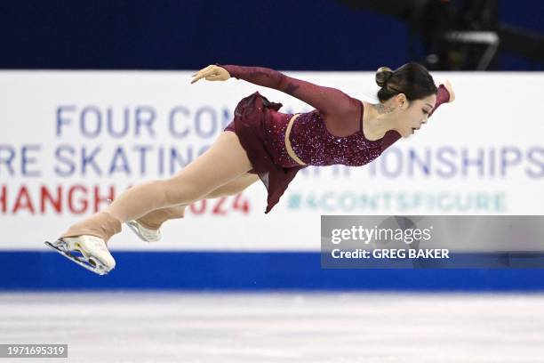 Hong Kong's Joanna So performs during the women's free skating in the ISU Four Continents Figure Skating Championships in Shanghai on February 2,...