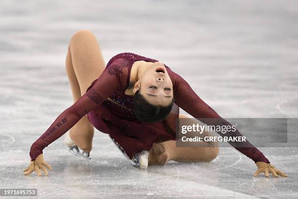 Hong Kong's Joanna So performs during the women's free skating in the ISU Four Continents Figure Skating Championships in Shanghai on February 2,...