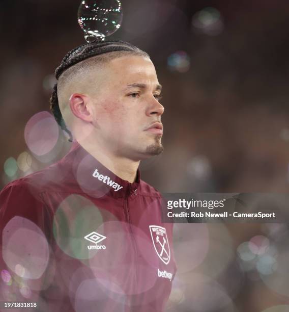 West Ham United's Kalvin Phillips during the Premier League match between West Ham United and AFC Bournemouth at London Stadium on February 1, 2024...