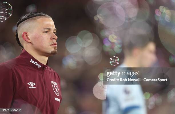 West Ham United's Kalvin Phillips during the Premier League match between West Ham United and AFC Bournemouth at London Stadium on February 1, 2024...