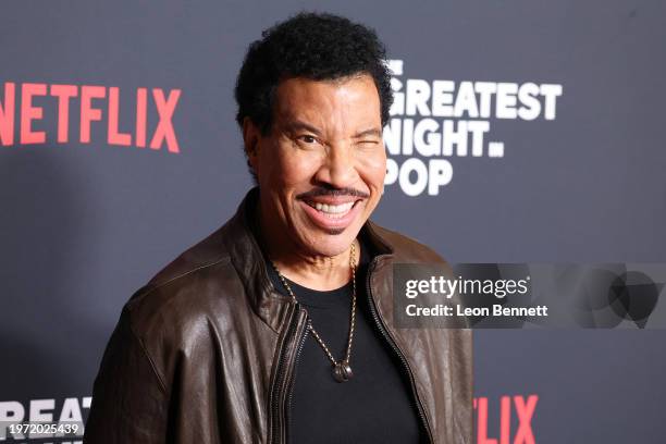 Lionel Richie attends the premiere of Netflix's "The Greatest Night in Pop" at Egyptian Theatre 6712 Hollywood Blvd, Los Angeles, CA 90028, United...