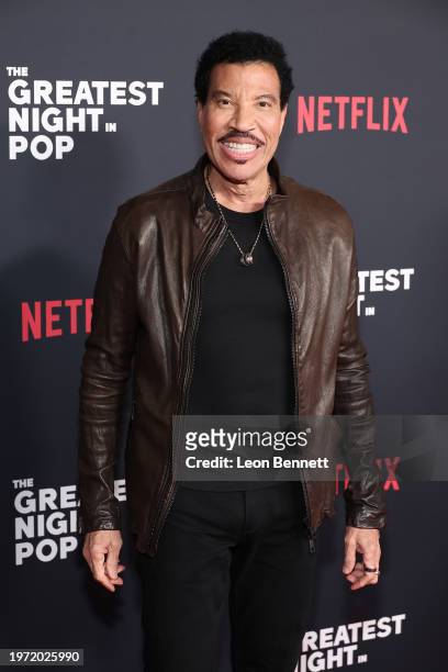 Lionel Richie attends the premiere of Netflix's "The Greatest Night in Pop" at Egyptian Theatre 6712 Hollywood Blvd, Los Angeles, CA 90028, United...