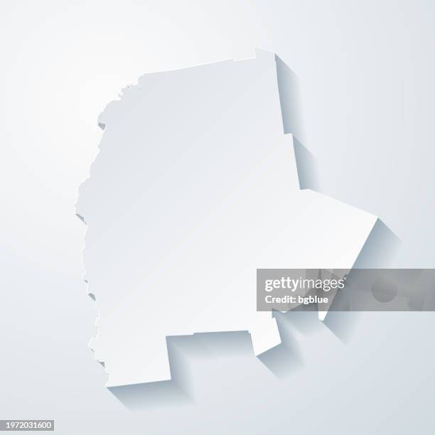 addison county, vermont. map with paper cut effect on blank background - addison county stock illustrations