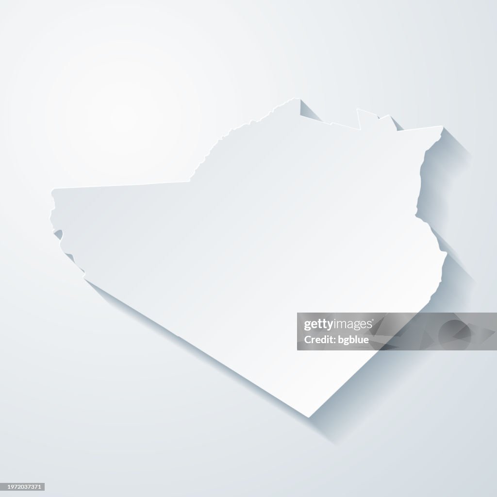 Orange County, New York. Map with paper cut effect on blank background