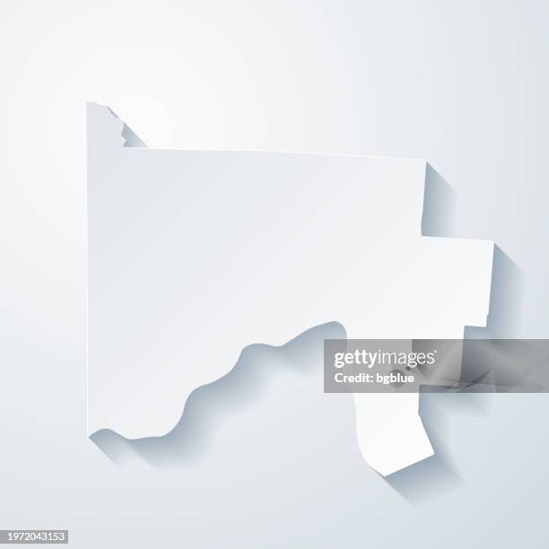 scioto county, ohio. map with paper cut effect on blank background - portsmouth stock illustrations