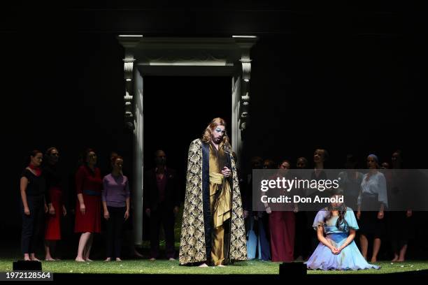 Cast perform during the final dress rehearsal of "The Magic Flute" at Sydney Opera House on January 30, 2024 in Sydney, Australia.