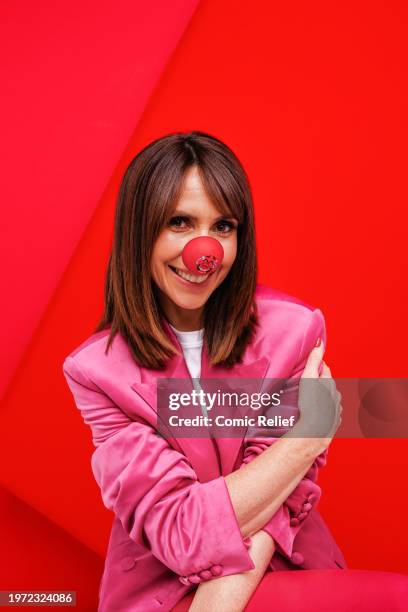 Television presenter Alex Jones supports Red Nose Day 2024 by wearing one of the new Red Noses. Plastic free, recyclable and plant-based on December...