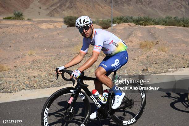 Julien Simon of France and Team TotalEnergies competes during the 4th AlUla Tour 2024, Stage 1 a149.5km stage from Al Manshiyah Train Station to Al...