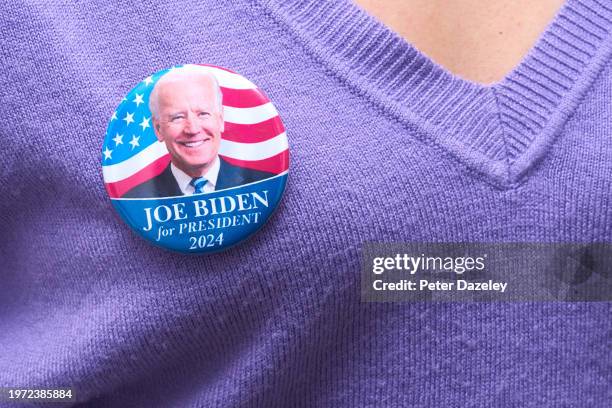 In this photo illustration Campaign Badge pinned on jumper Kingston On Thames, Surrey, UK