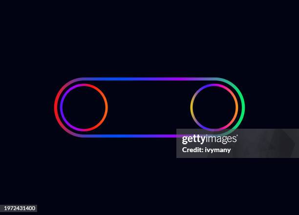abstract neon colors gradient circle stripe frame sign pattern - rounded-rectangles-logo stock illustrations