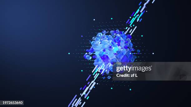 artificial intelligence chip concept - abstract connection technology background stock pictures, royalty-free photos & images