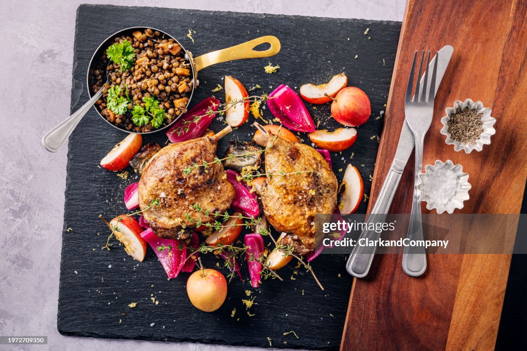 Duck Confit with Lentils