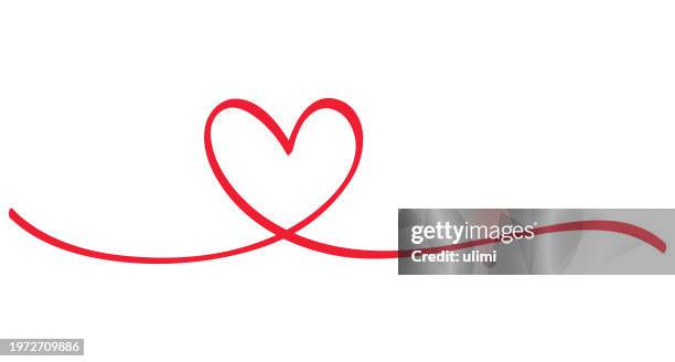 stockillustraties, clipart, cartoons en iconen met heart - rode draad