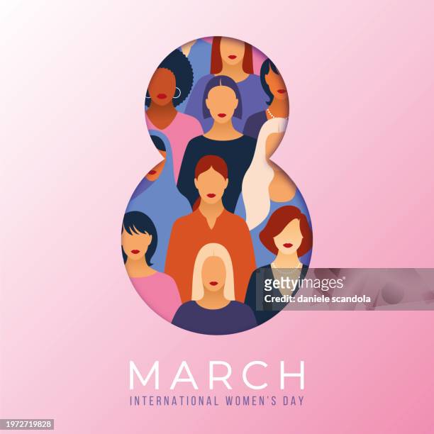 8th march. happy womens day. - eighthth stock illustrations