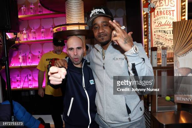 Wayne "Pain In Da Ass" Hirschorn and Benny The Butcher attend the "Everybody Can't Go" Album Release Party on January 29, 2024 in New York City.