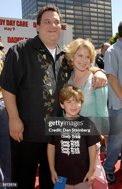 Actor Jeff Garlin, wife Marla and son James arrive at the premiere of the feature film "Daddy Day Care" on May 4, 2003 in Los Angeles, California.