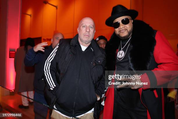 Steve Lobel and DJ Hurricane attend the "King's From Queens: The Run DMC Story" New York premiere on January 27, 2024 in New York City.