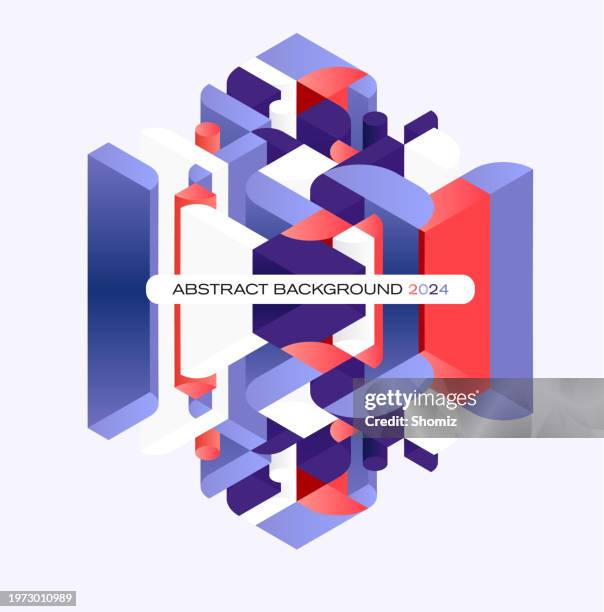 artificial intelligence modern design template - digital blocks background stock illustrations