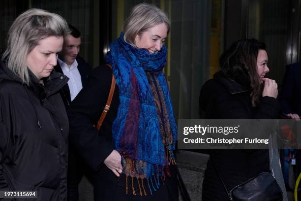 Esther Ghey, mother of murdered teenager Brianna Ghey leaves Manchester Crown Court on February 2, 2024 in Manchester, United Kingdom. Brianna Ghey,...